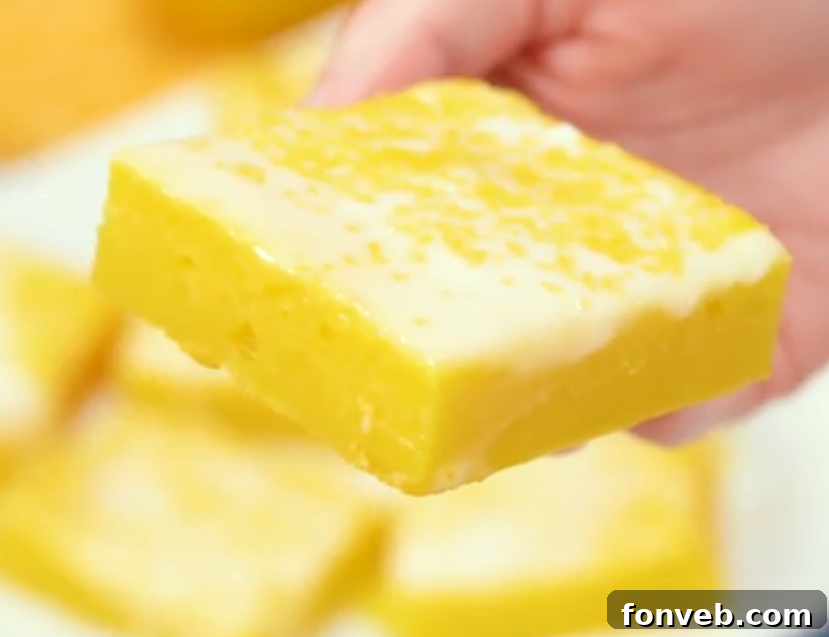 Lemon cream cheese brownie with a bite taken out