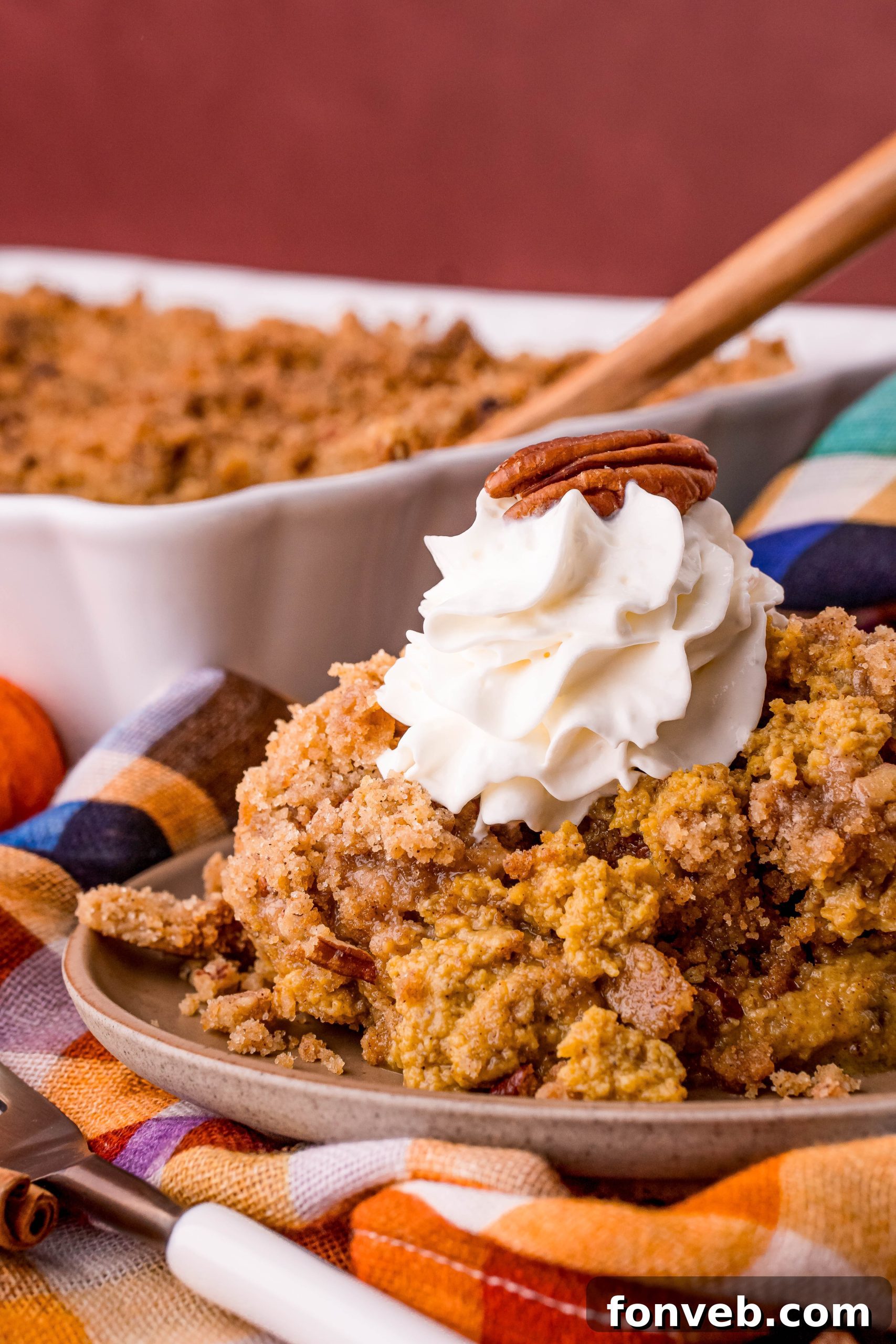 Close-up of the delicious pumpkin crisp