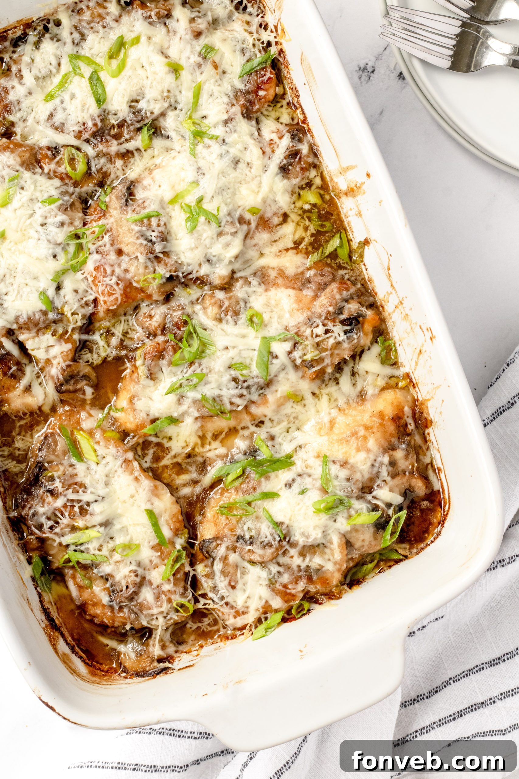 Delicious Chicken Lombardy dish with a rich creamy sauce and mushrooms