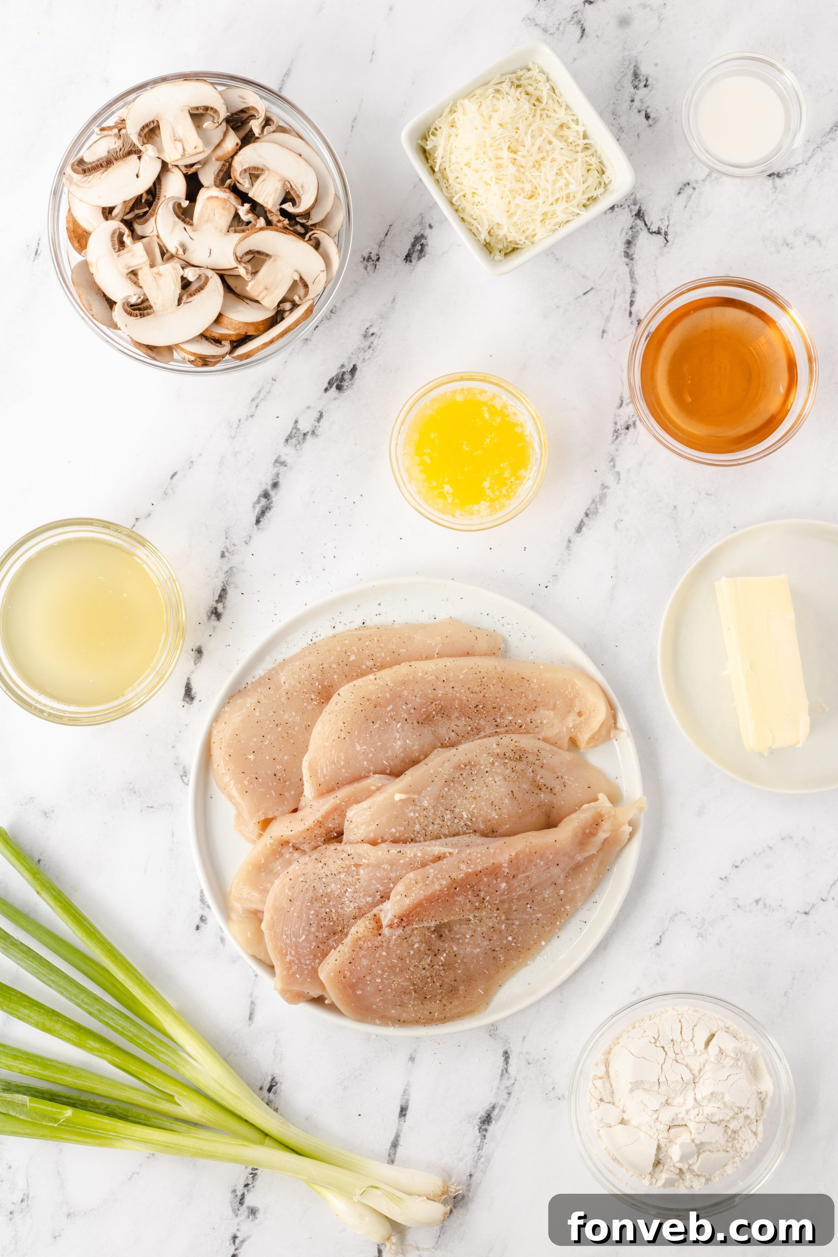 Close-up of Chicken Lombardy with creamy sauce and herbs