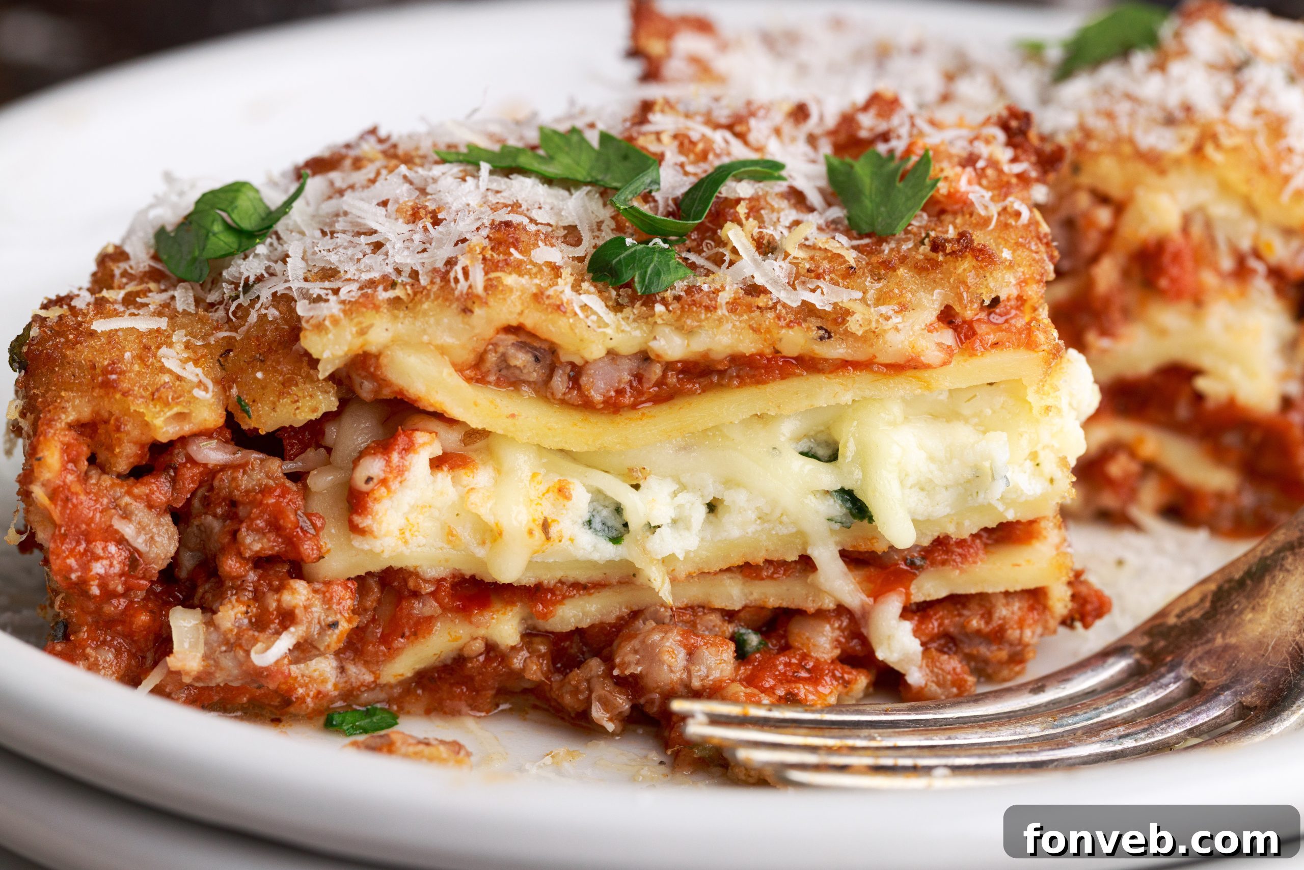 Golden Lasagna Crunch 11 A dish of deep fried lasagna with a serving of marinara