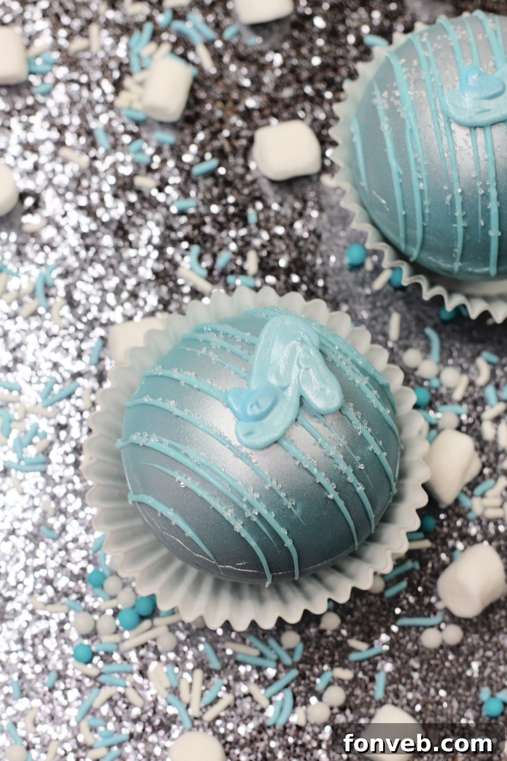 Cinderella Hot Cocoa Bomb fully melted with marshmallows on top