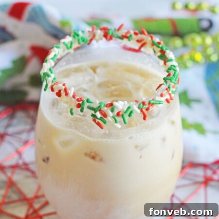 Christmas Cookie Cocktail with sprinkle rim