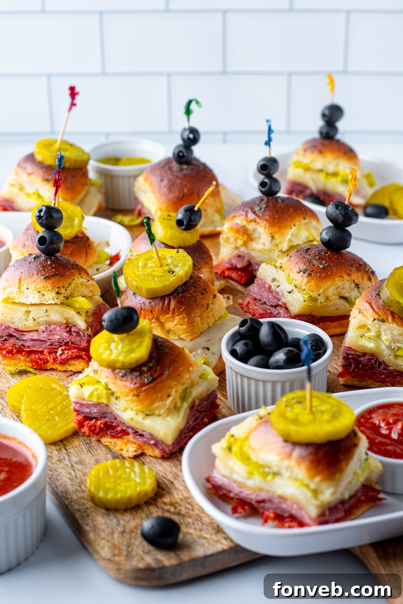 Little Italian Bites 4 Overhead view of Italian Sliders ready for baking