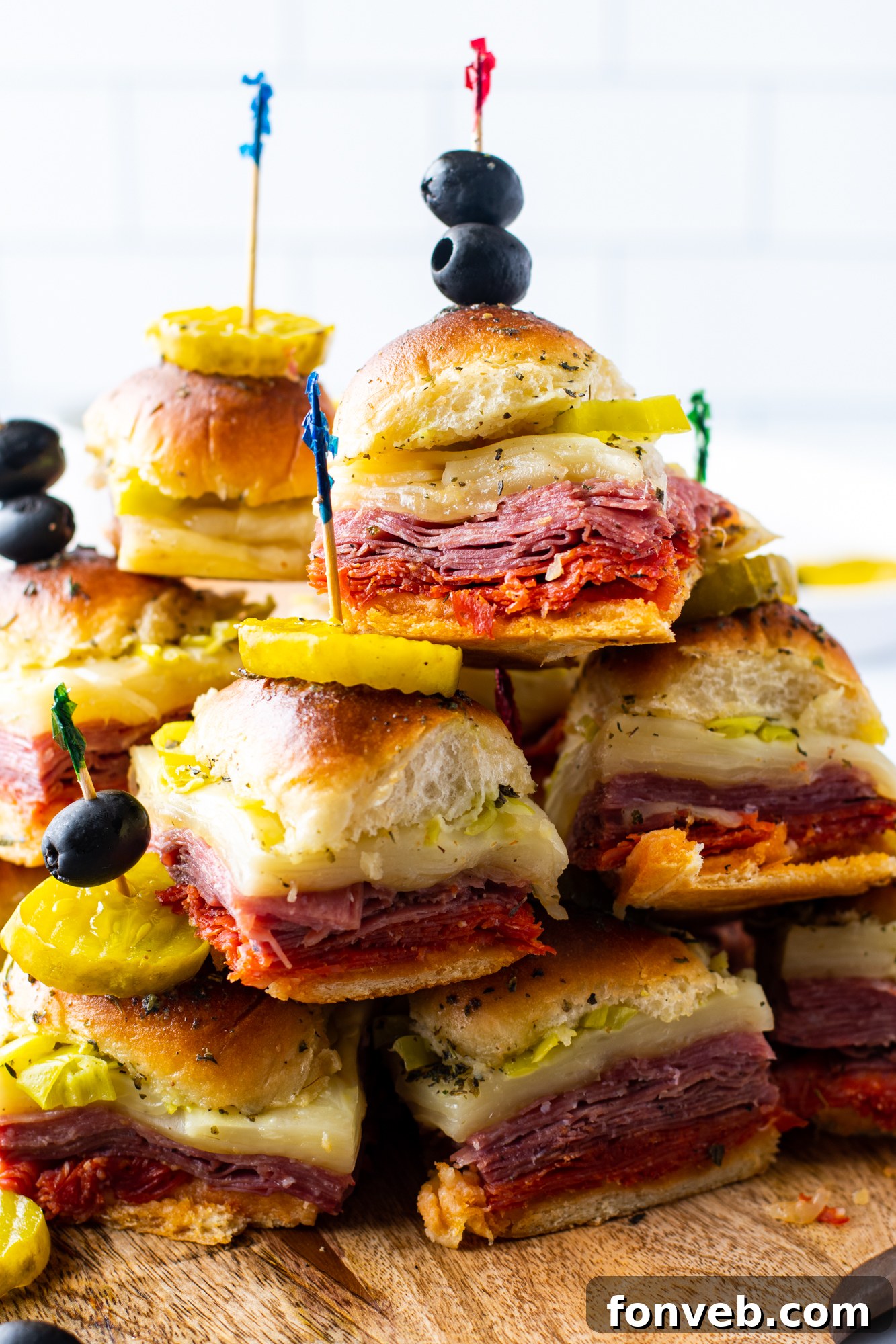 Little Italian Bites 6 Tray of prepped Italian Sliders before baking