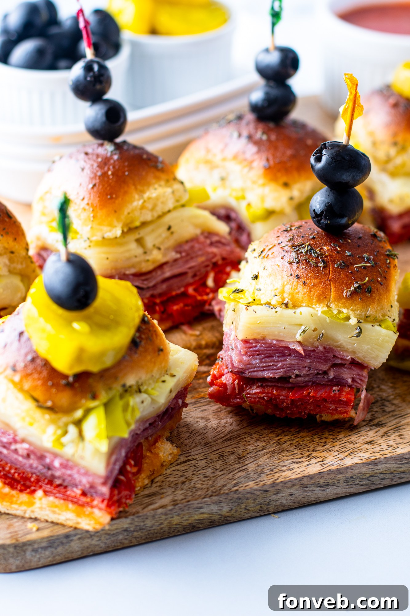 Little Italian Bites 8 Freshly baked Italian Sliders on a wire rack