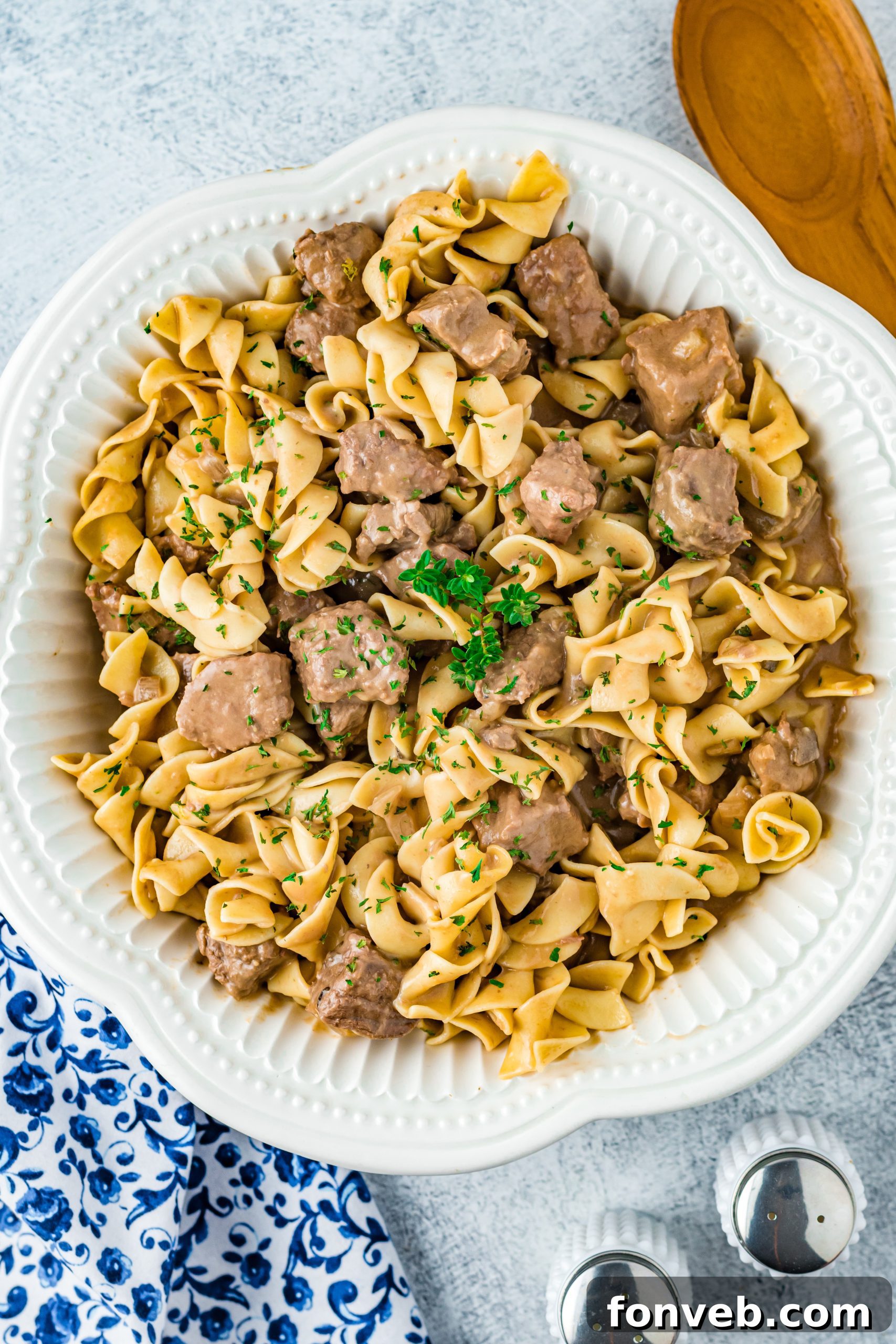 Sliced beef stew meat, ready for the slow cooker