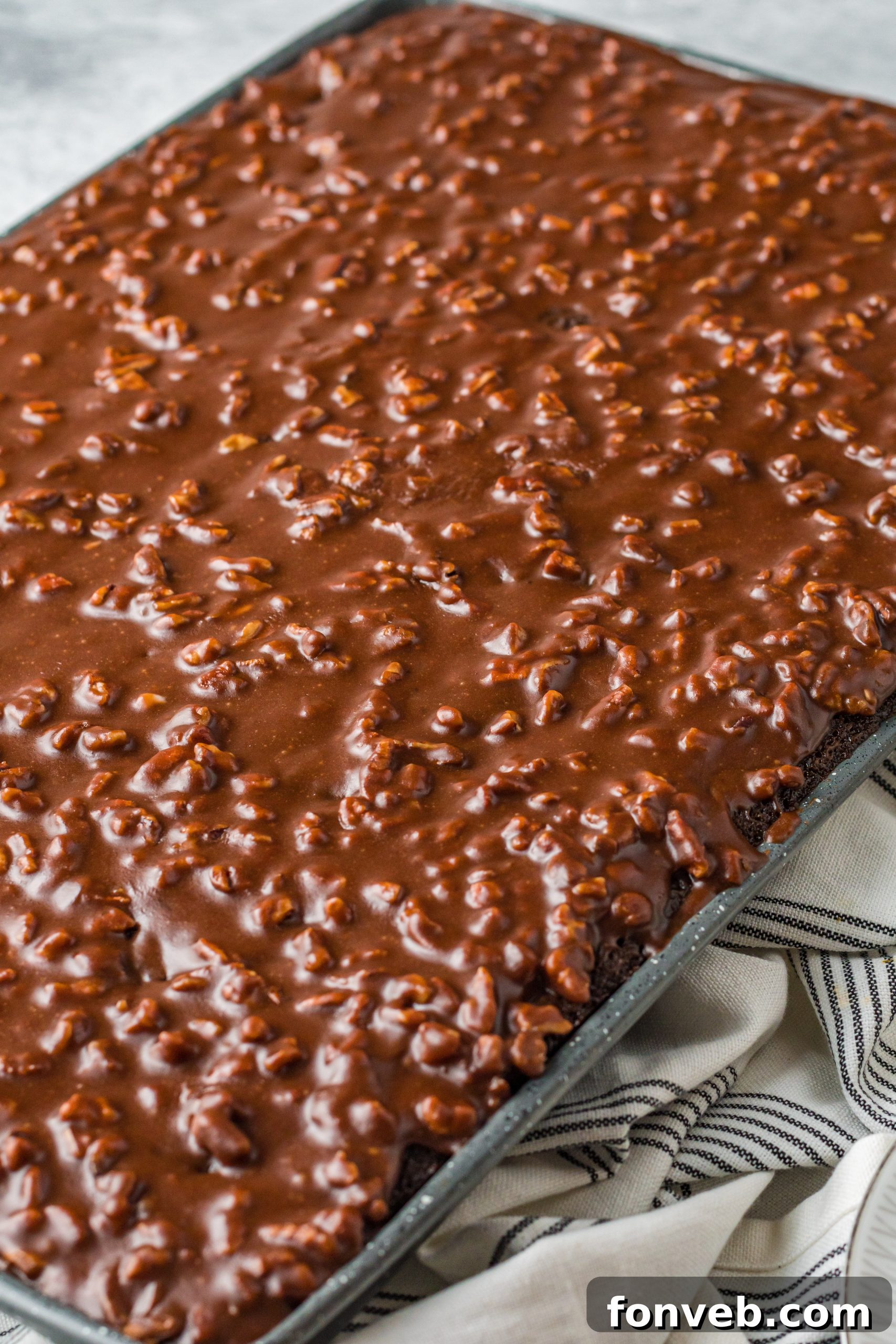 Texas Sheet Cake in a baking sheet