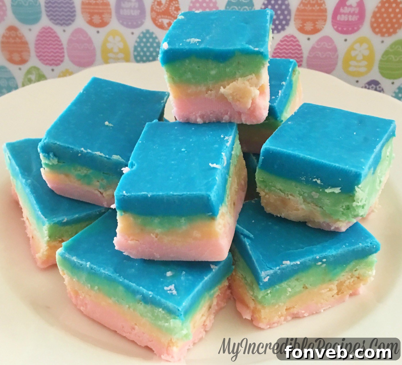 A vibrant bow graphic with a playful, unicorn-themed design, perfect for a recipe blog.