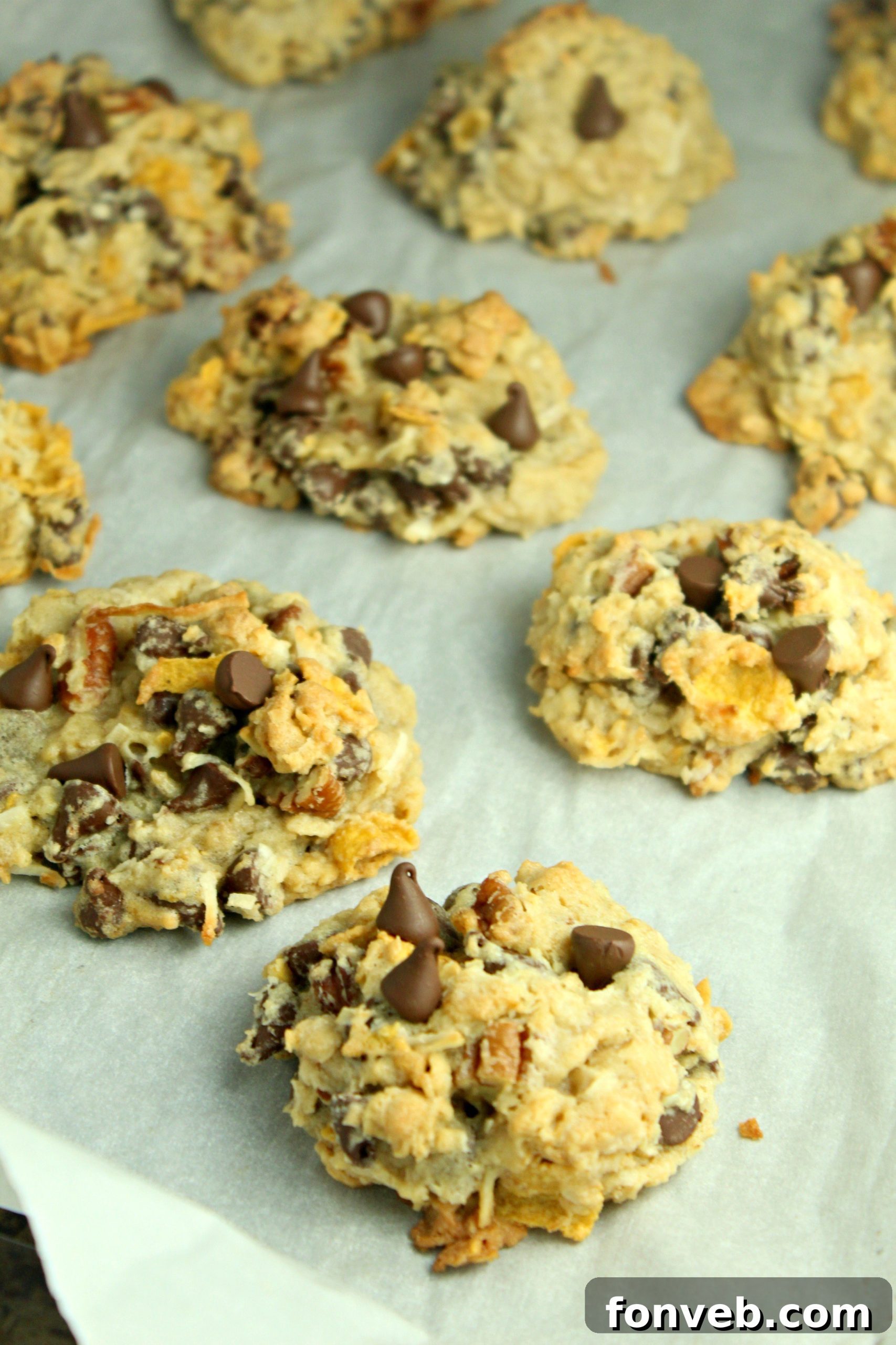 Close-up of a Cowboy Cookie cooling on a wire rack, showing its perfect round shape and golden color.