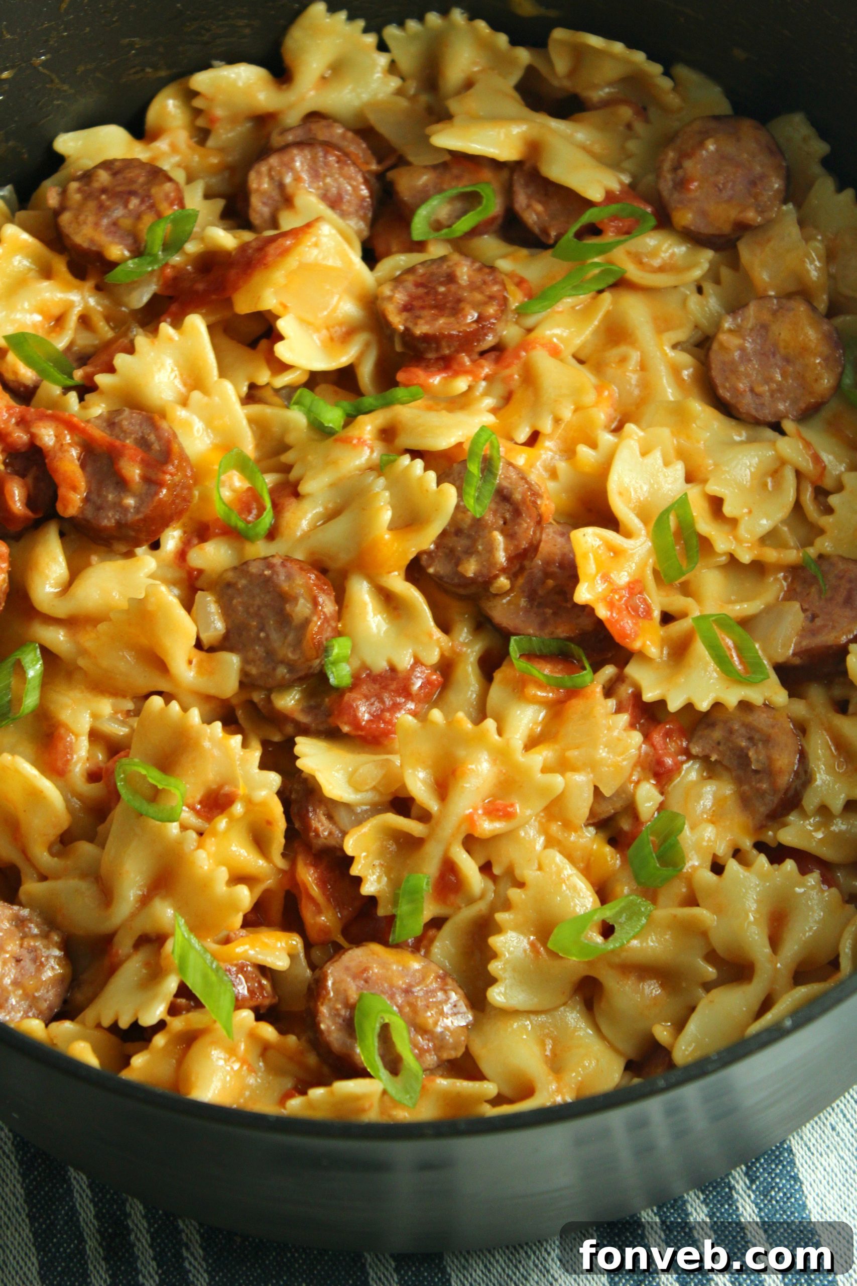One-Pot Cheesy Kielbasa Pasta