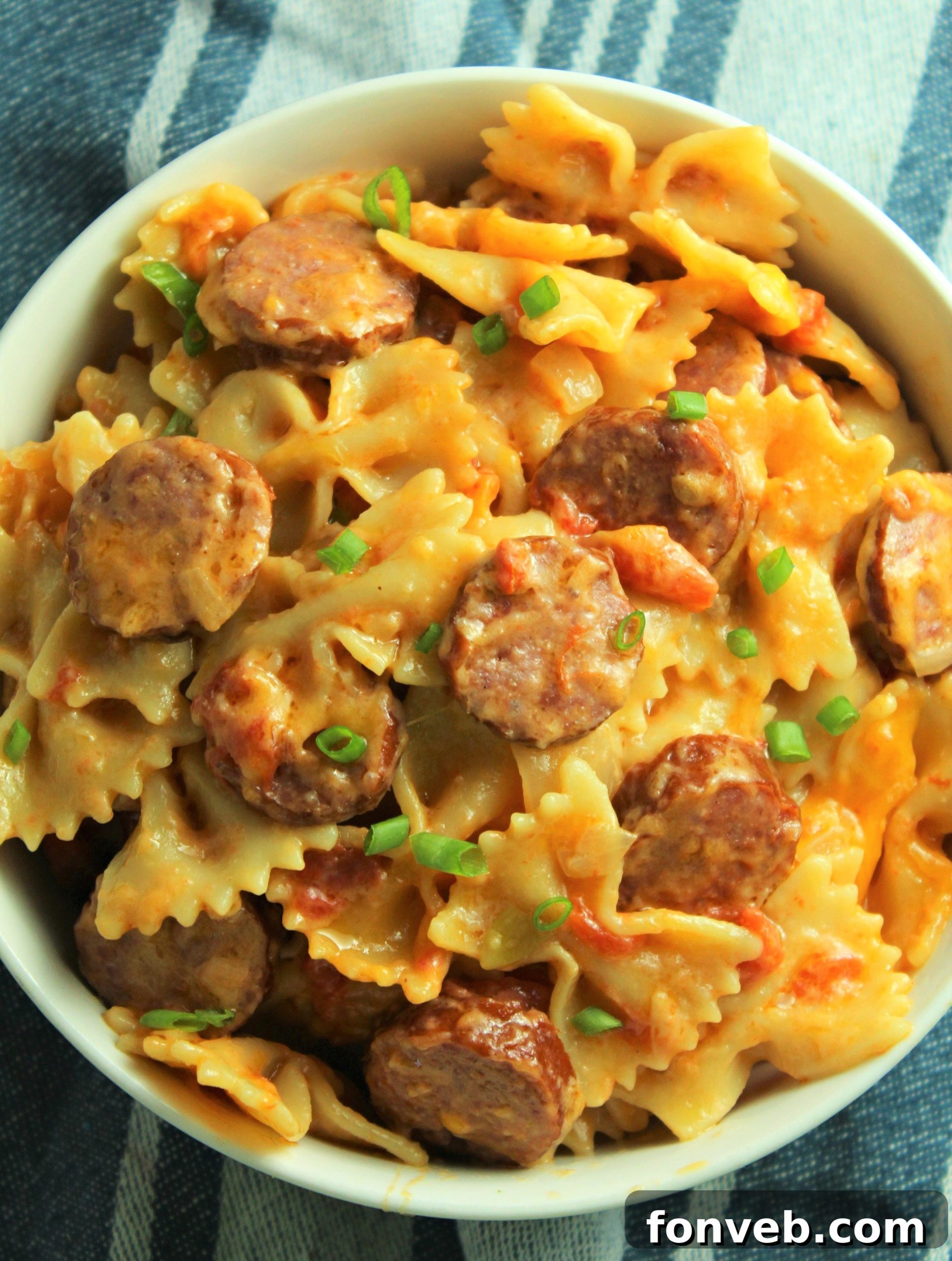 Ingredients for kielbasa pasta