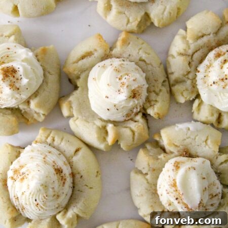 Eggnog Thumbprint Cookies with Rum Frosting