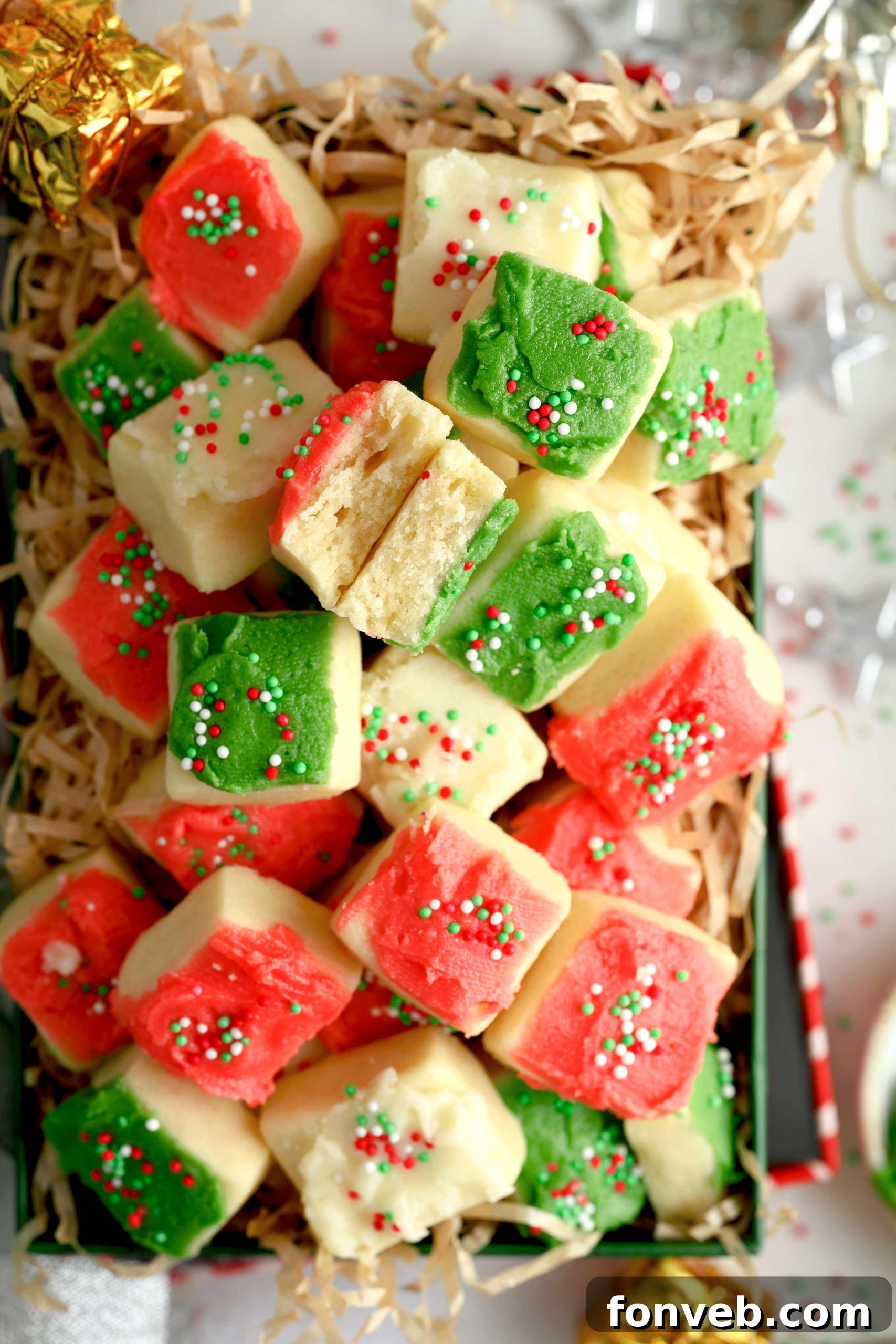 Festive Sugar Cookie Morsels 2 Delicious Christmas Sugar Cookie Bites stacked high
