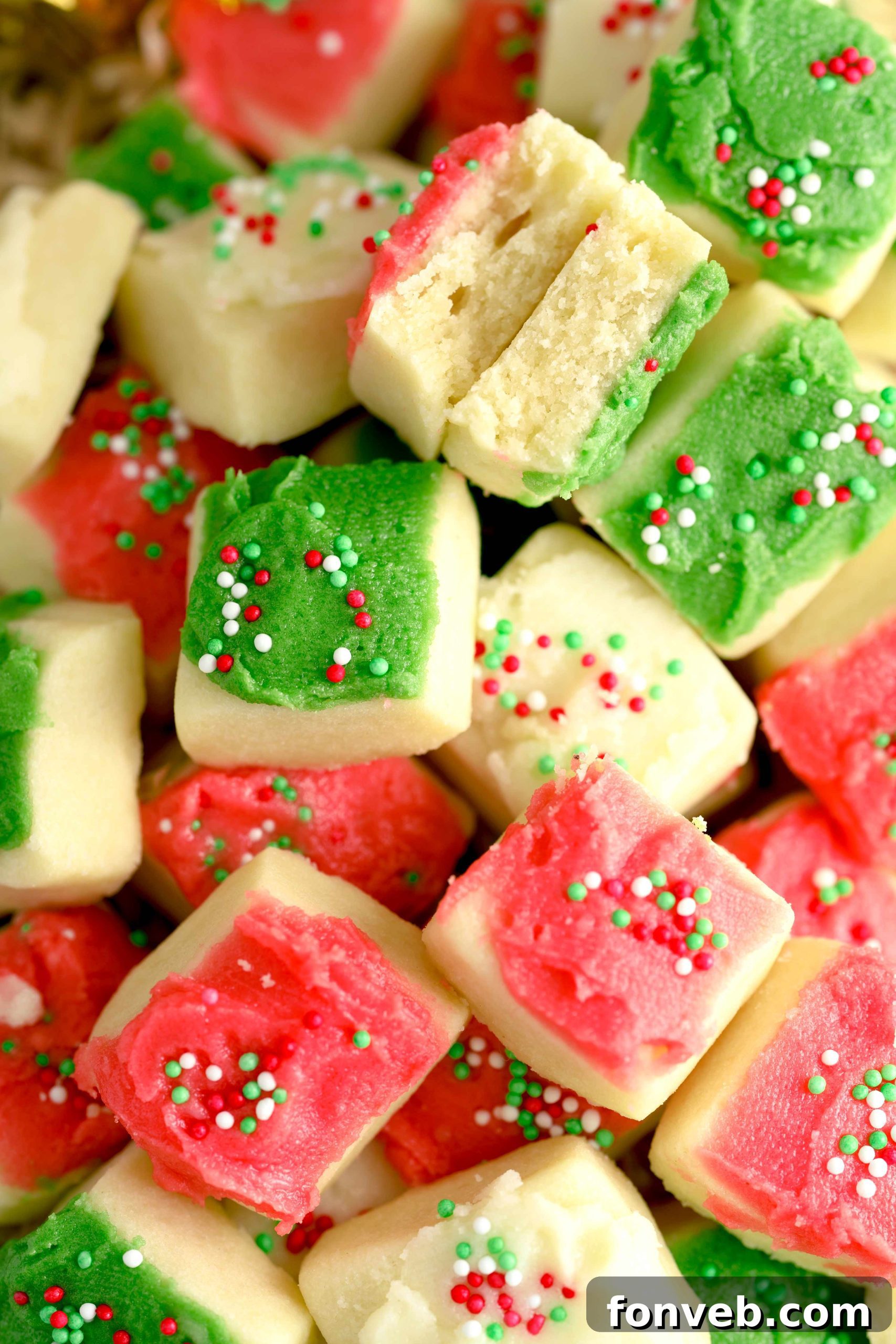 Festive Sugar Cookie Morsels 6 A festive array of Christmas Sugar Cookie Bites on a decorative plate