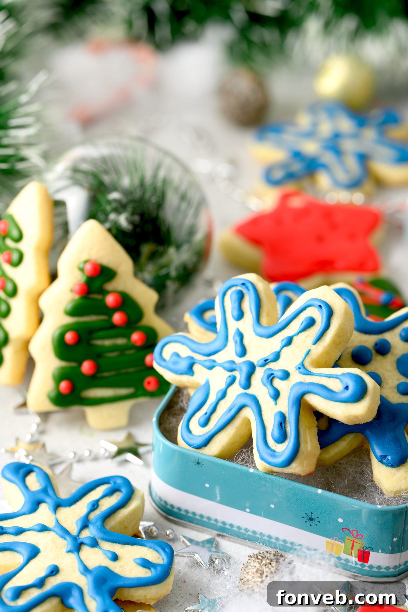 An array of finished sugar cookies, showcasing their potential for artistic decoration and appealing texture.