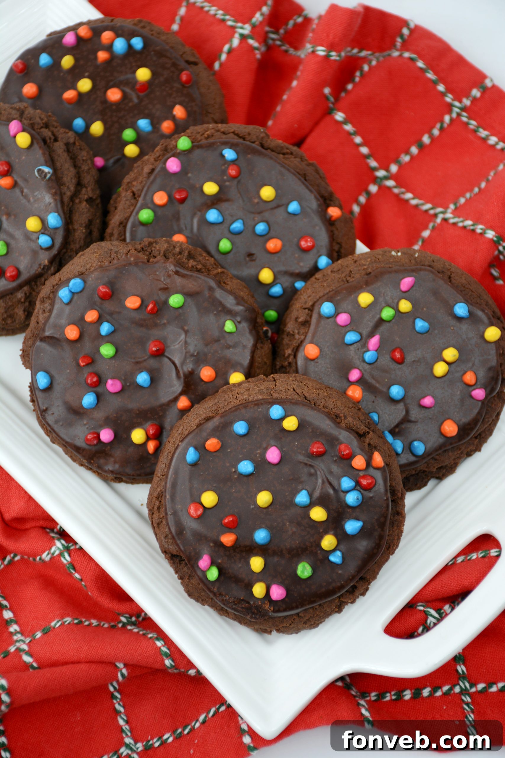 A tray of unbaked Cosmic Brownie Cookie dough balls ready for the oven.