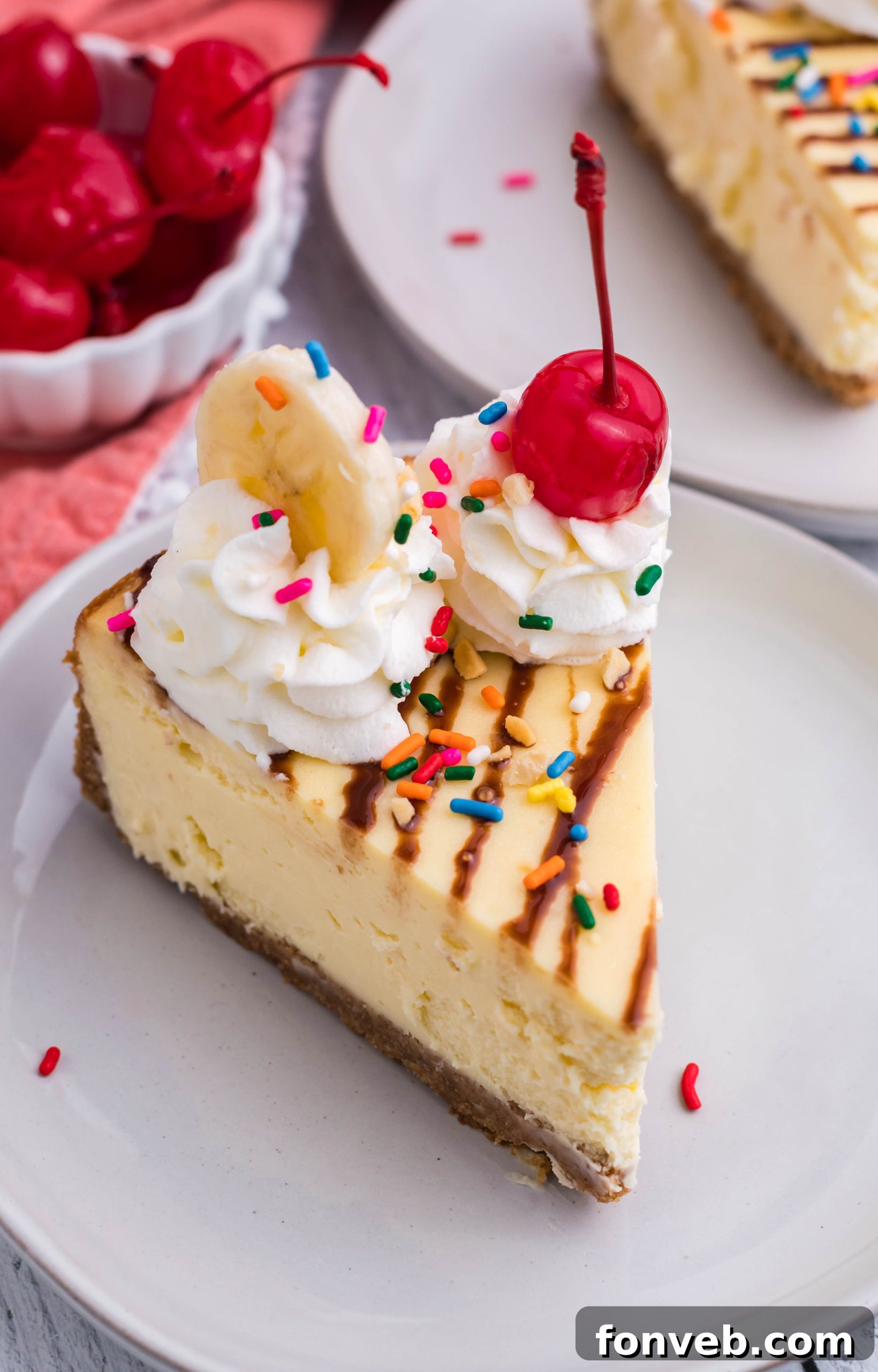 Ingredients for the cheesecake crust: graham cracker crumbs and melted butter.