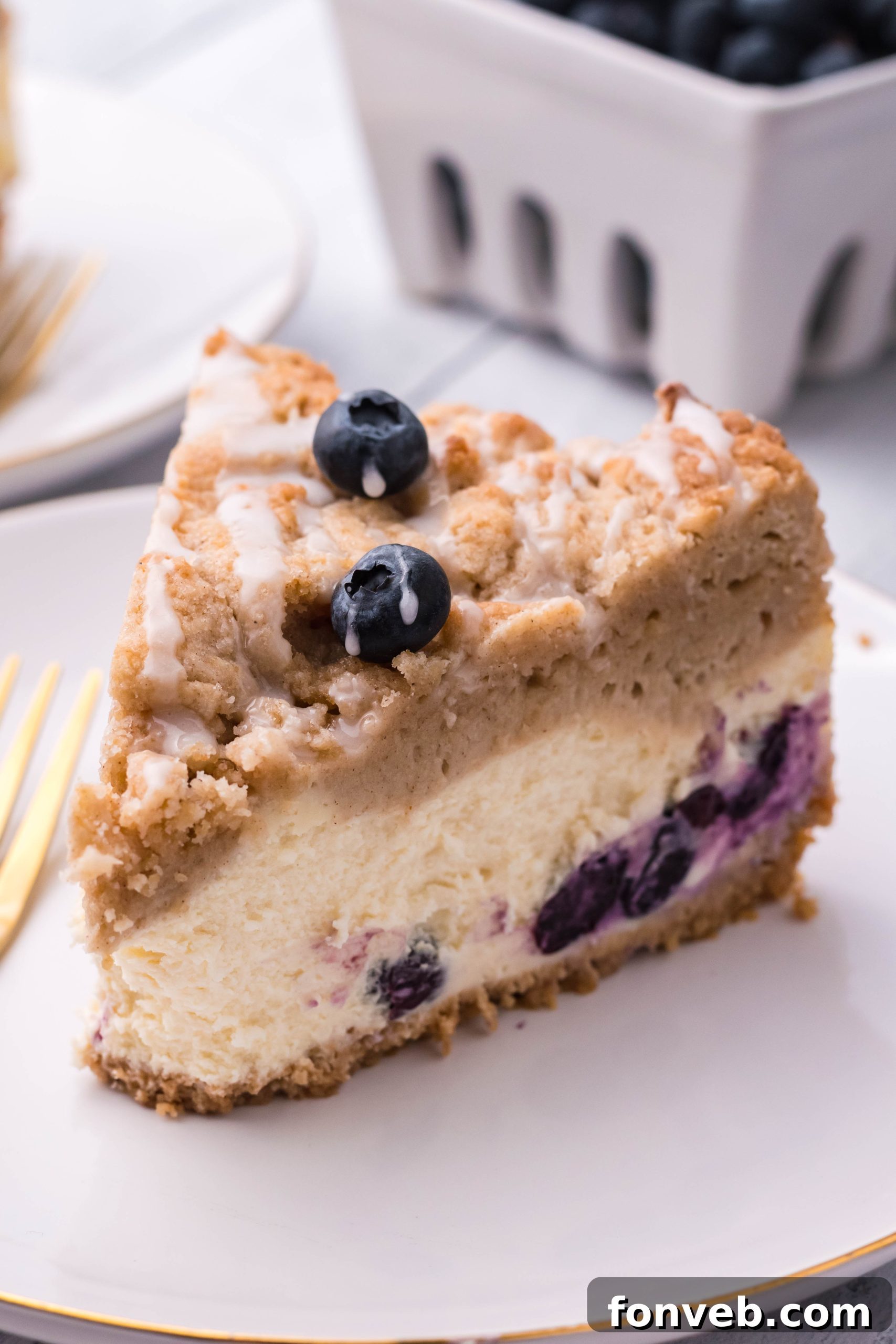 Cooling Blueberry Coffee Cake Cheesecake