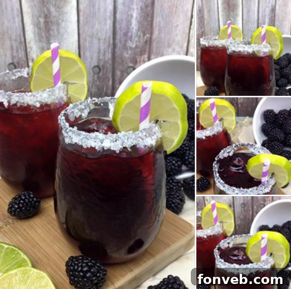 Blackberry Margarita with a stylish background, ready for enjoyment