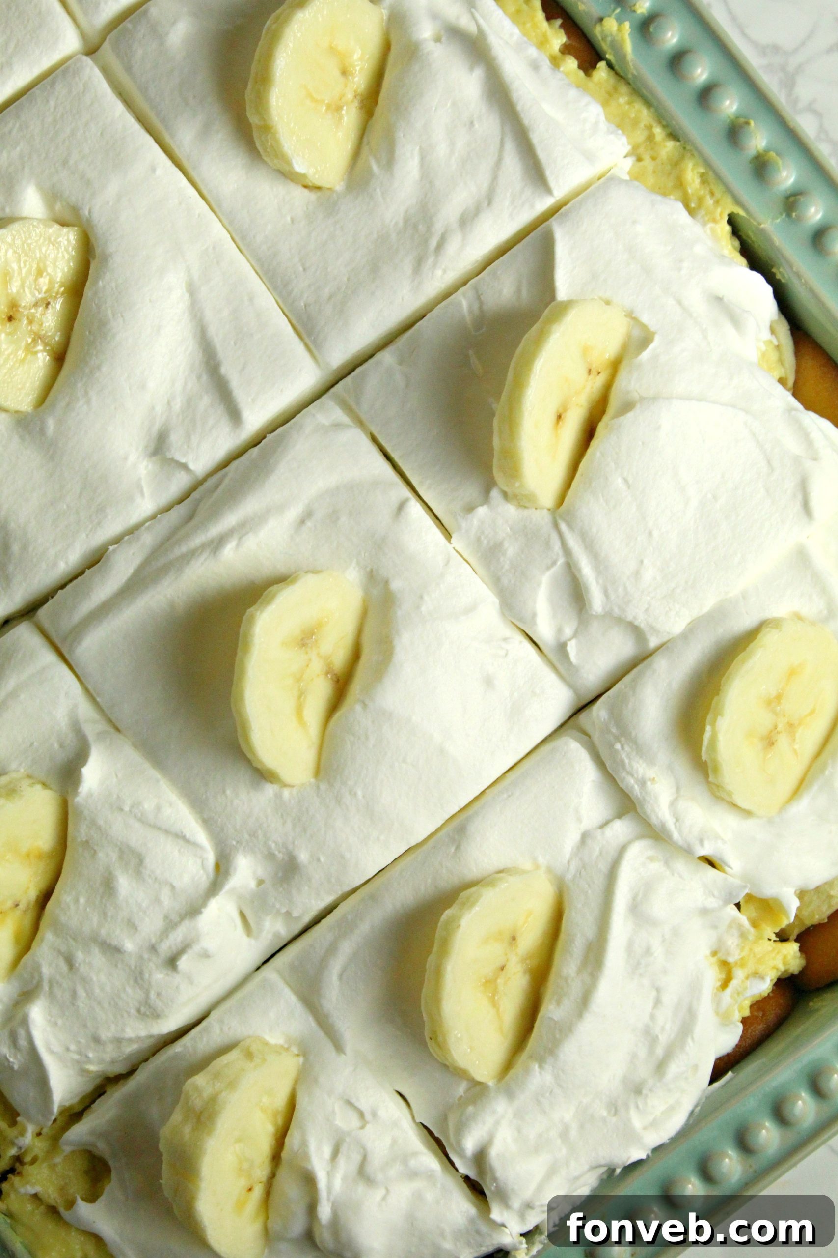 Simple Chilled Banana Pudding 10 The fully assembled Easy No-Bake Banana Pudding, covered and chilling in the refrigerator.