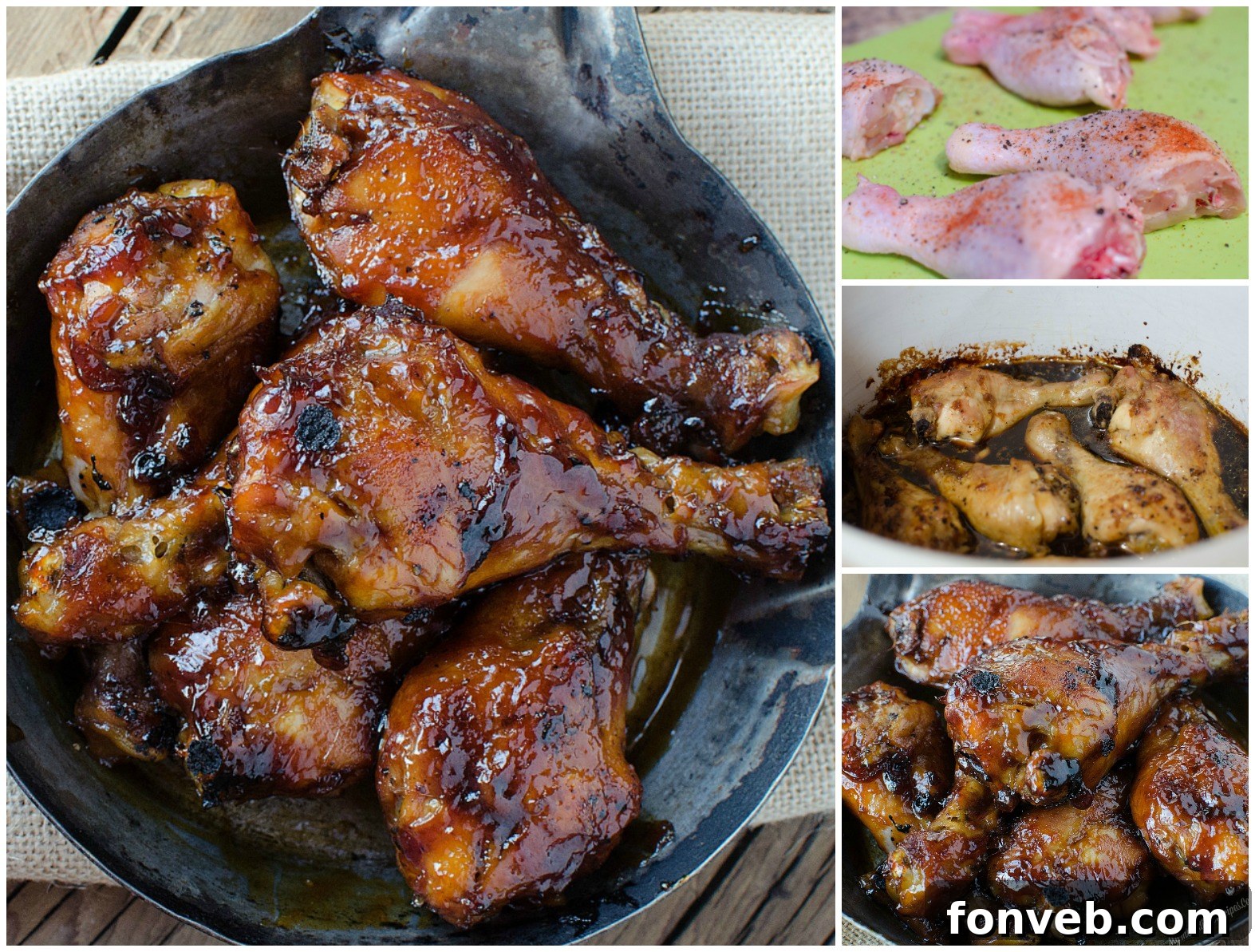 Final plated dish of Sticky Sweet Bacon Glazed Chicken