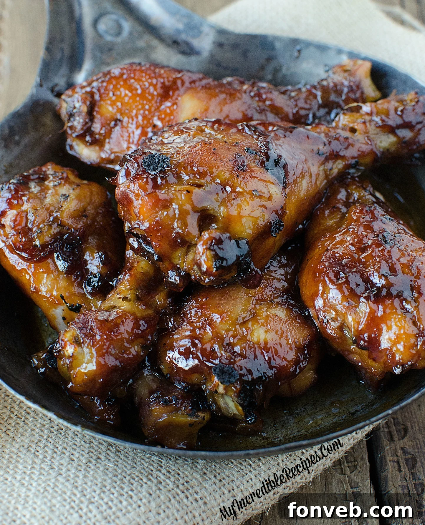 Crispy bacon bits in a sweet and spicy glaze