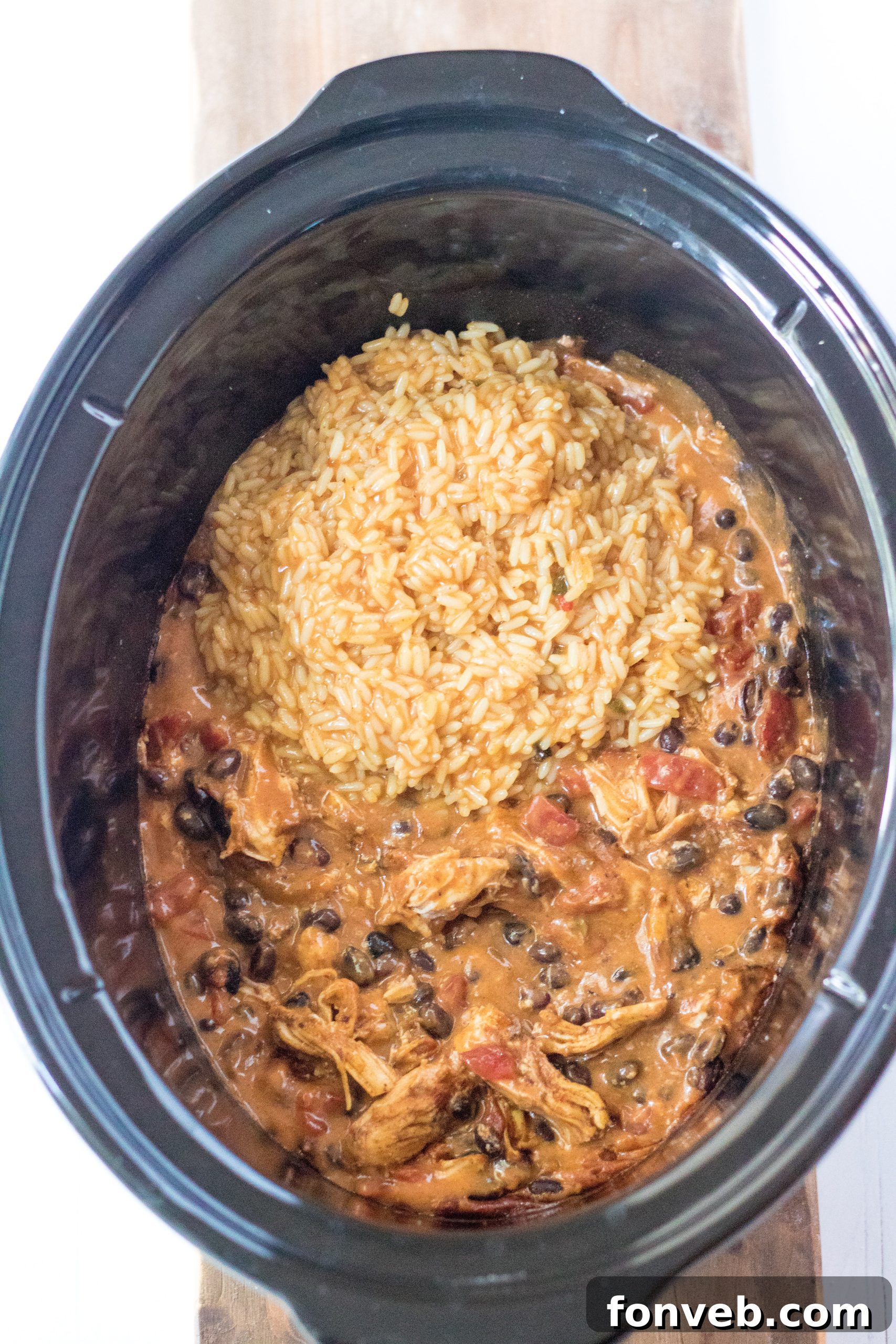 Creamy Slow Cooker Cheesy Chicken Taco Rice 4 Ingredients laid out for Slow Cooker Cheesy Chicken Taco Rice