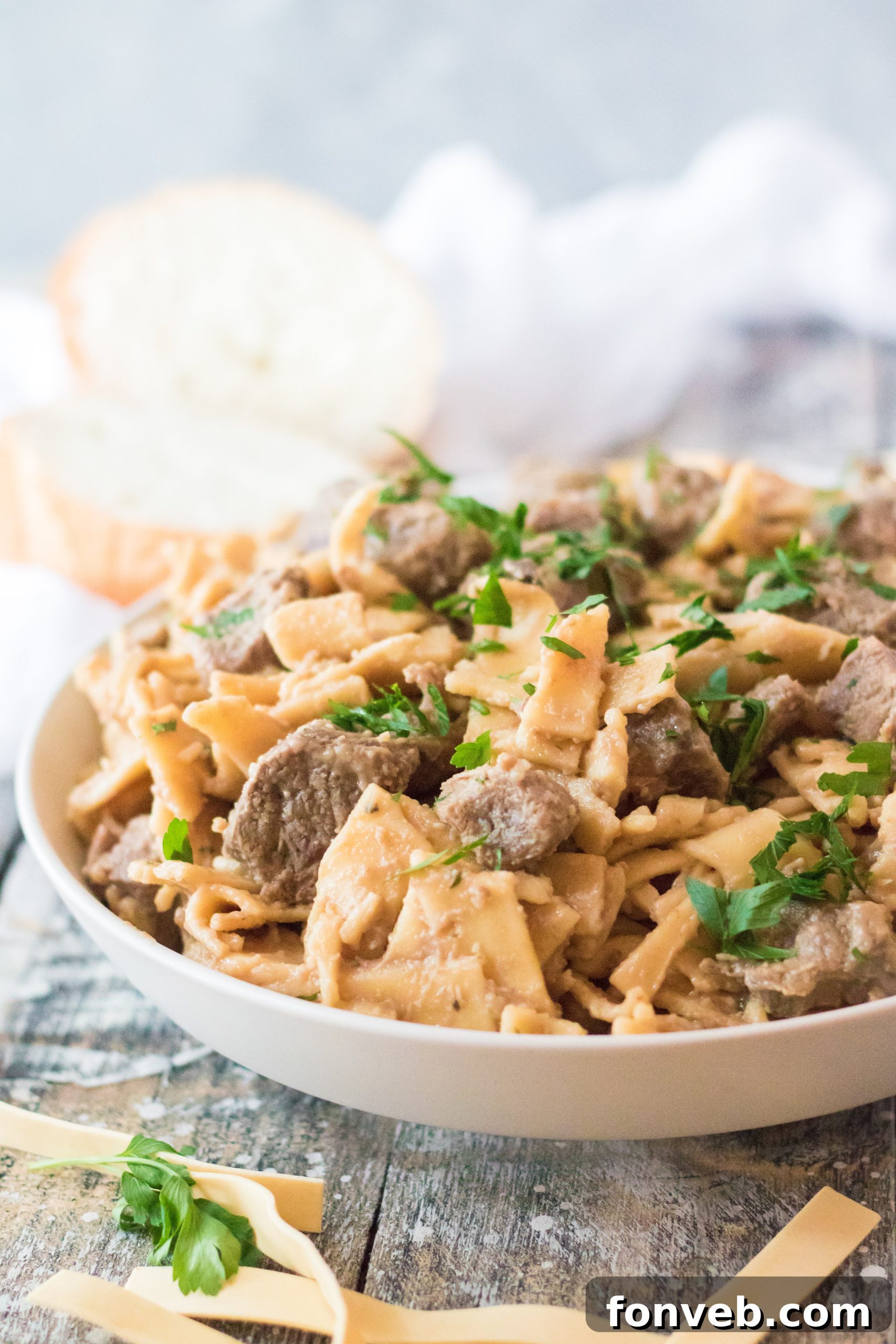 Uncooked Amish egg noodles in a bowl