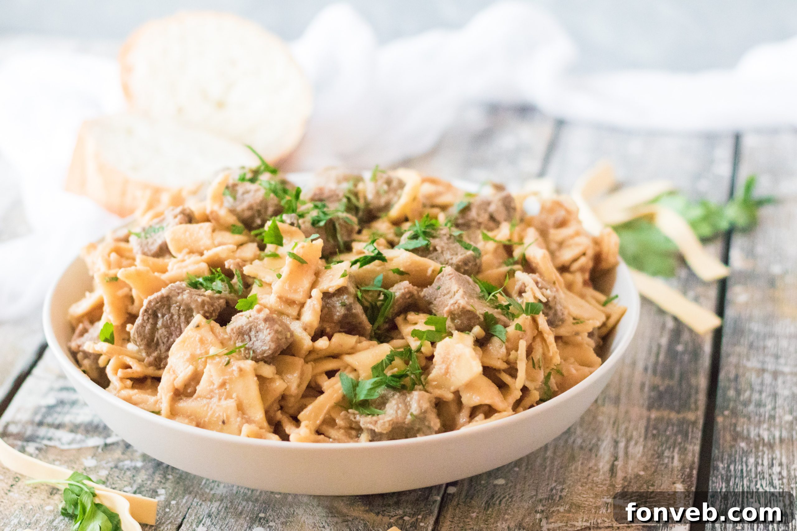 Ingredients for Crock Pot Beef & Noodles laid out