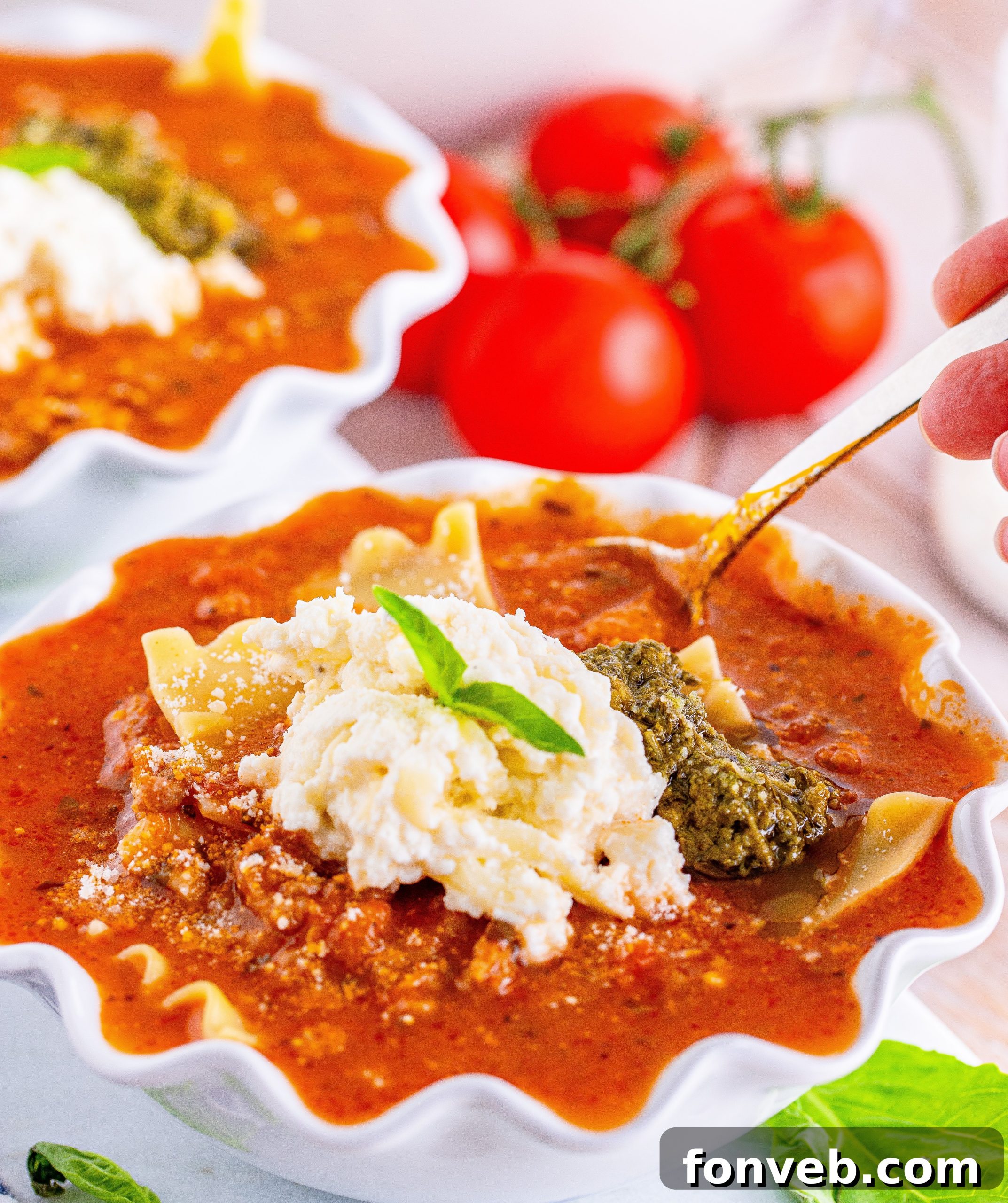 Lasagna noodles broken into pieces