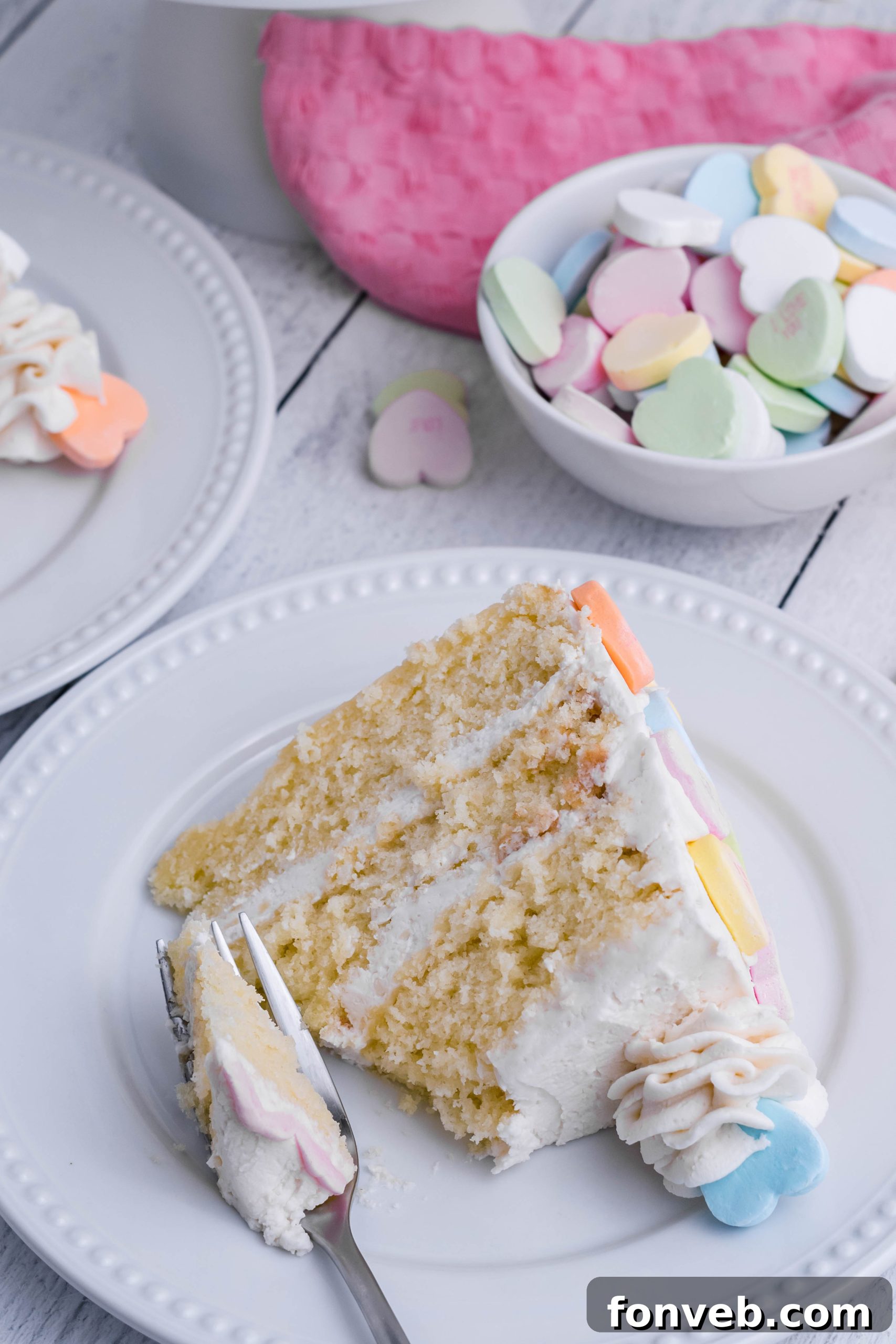 Beautifully decorated Conversation Hearts Cake for Valentine's Day