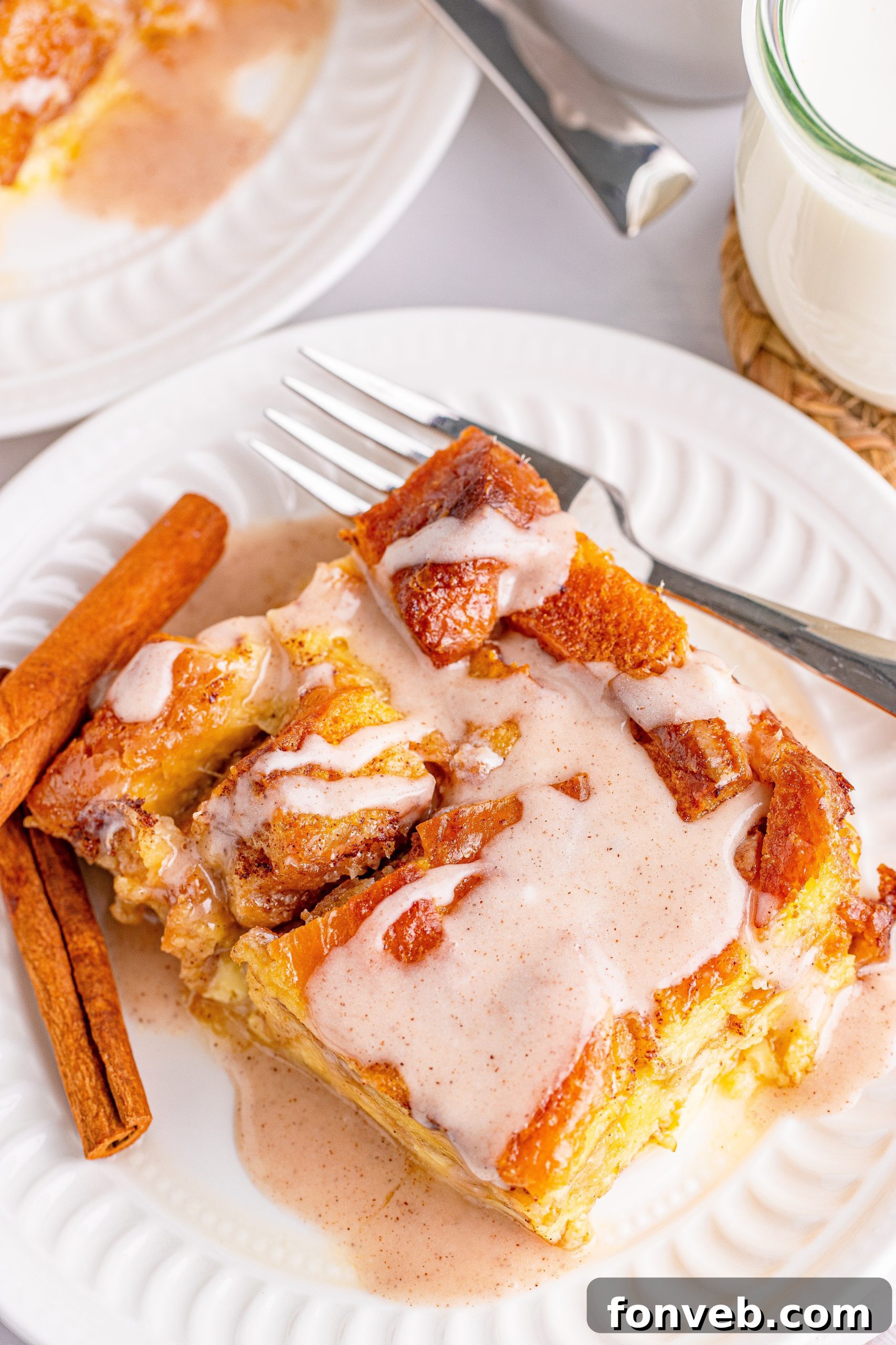 Spoonful of Honeybun Bread Pudding
