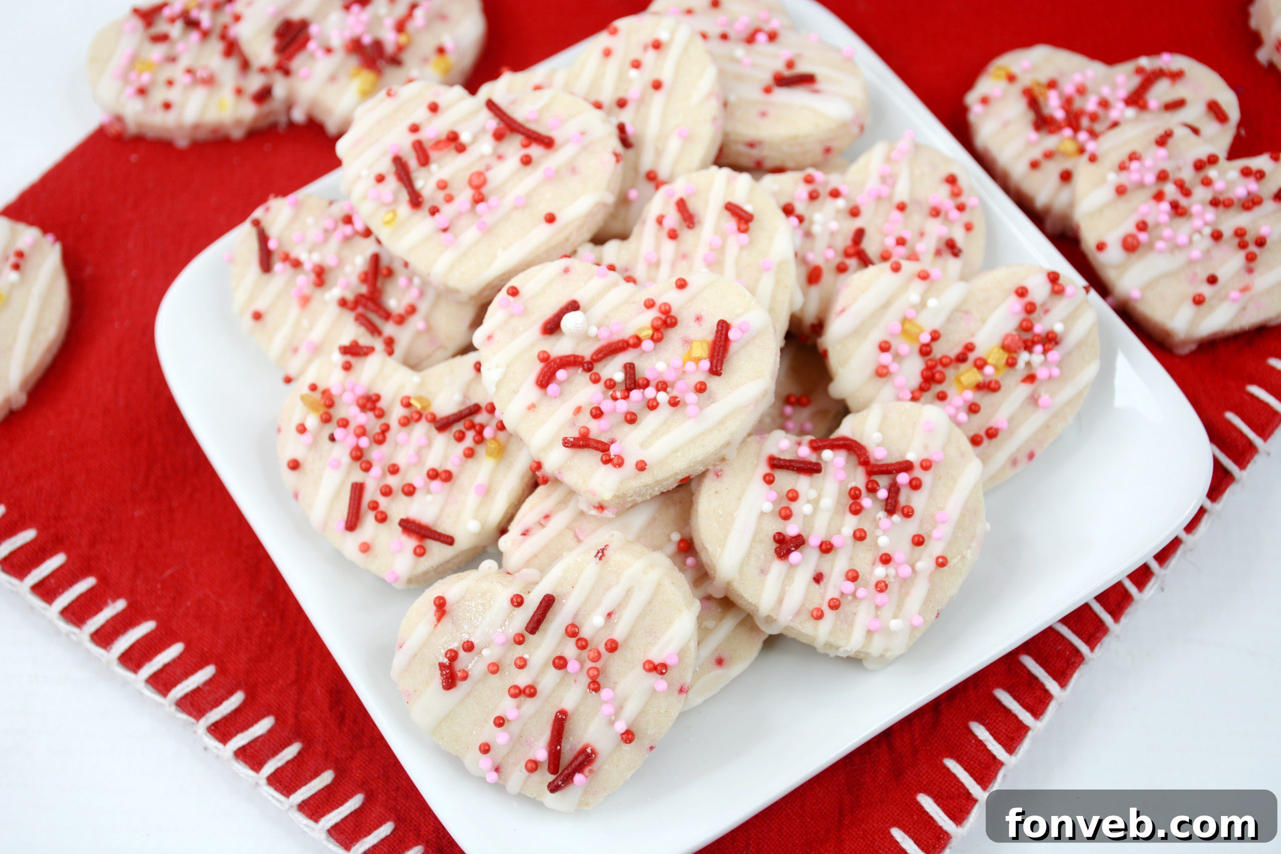A bowl filled with colorful Valentine's Day sprinkles, ready for decorating.