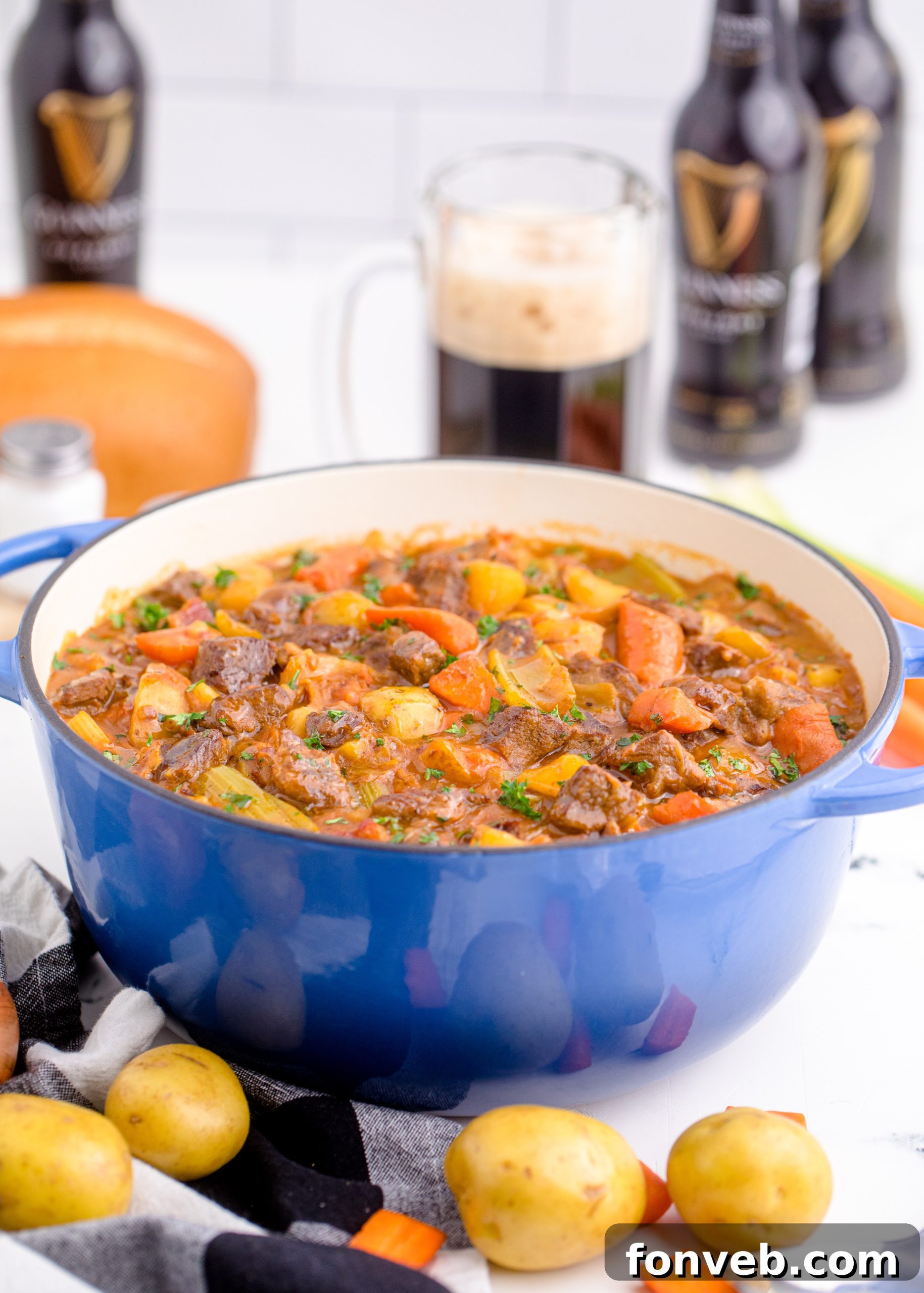 Diced potatoes for Guinness Beef Stew