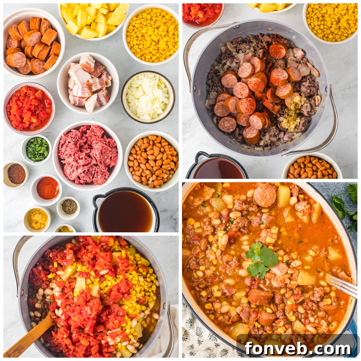 Wrangler's Hearty Stew 3 Close-up of a rustic bowl filled with rich Cowboy Stew, highlighting its savory texture and vibrant ingredients.