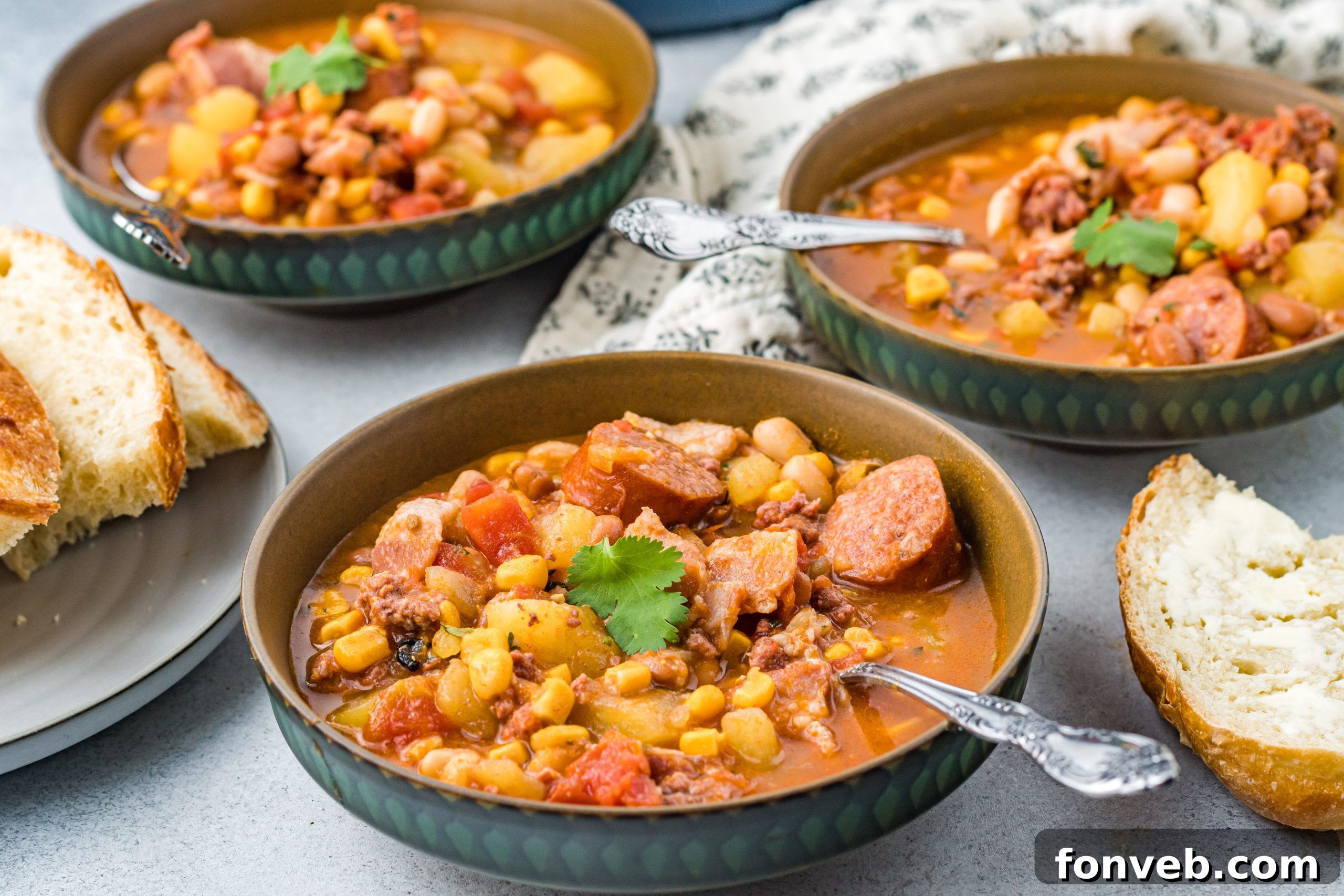 Wrangler's Hearty Stew 10 Close-up of finely diced onions and minced garlic, prepared as aromatics for the stew.