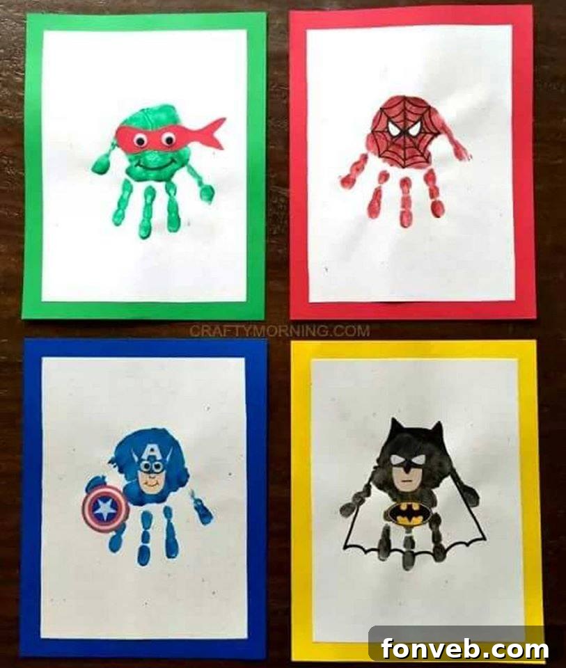Superhero Handprint Crafts for Kids