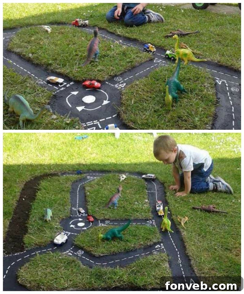 DIY Outdoor Race Tracks for Kids' Play
