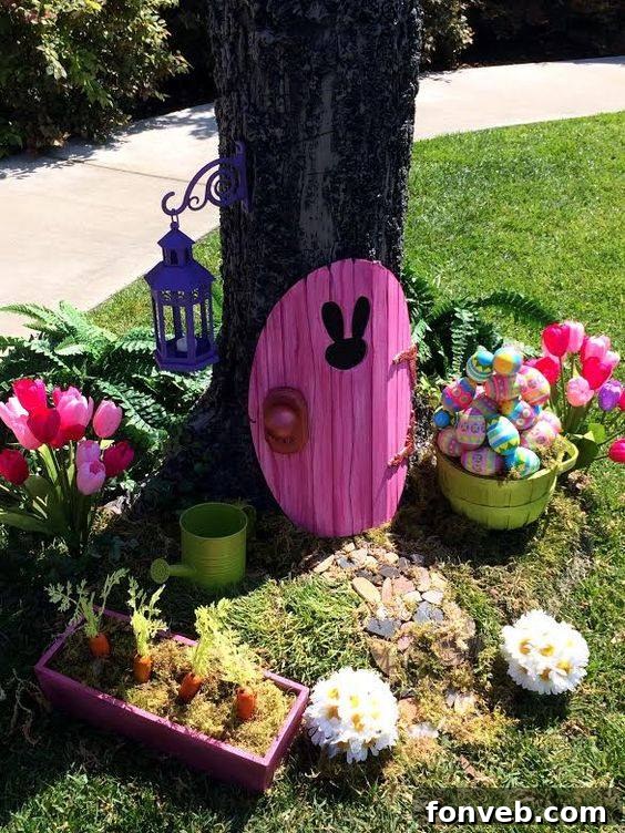 DIY Bunny Door Decoration Made with Foam