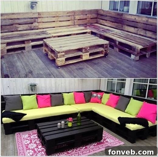 DIY Pallet Outdoor Sofa for Patio