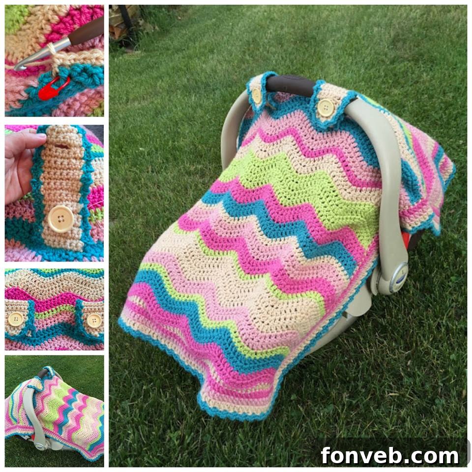 DIY Crochet Car Seat Cover for Baby