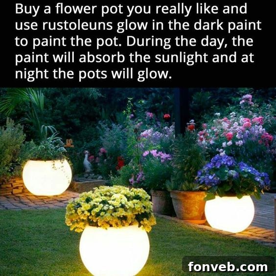 Glow in the Dark Flower Pots for Garden
