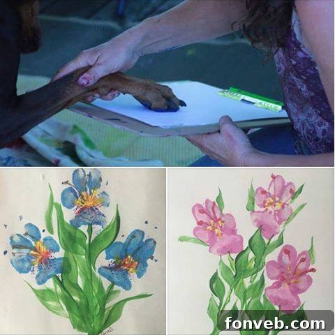 Paw Print Flower Art for Pet Owners