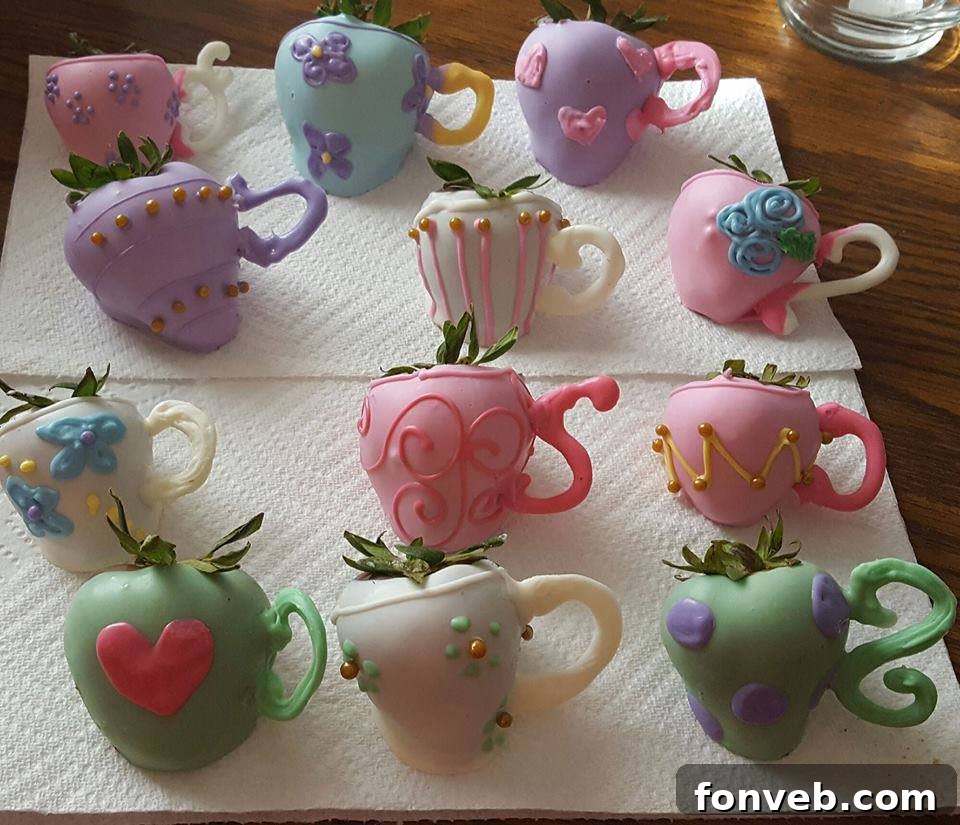 Chocolate Dipped Strawberry Tea Cup Treats