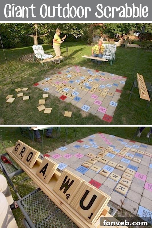 DIY Giant Outdoor Scrabble Game for Backyard