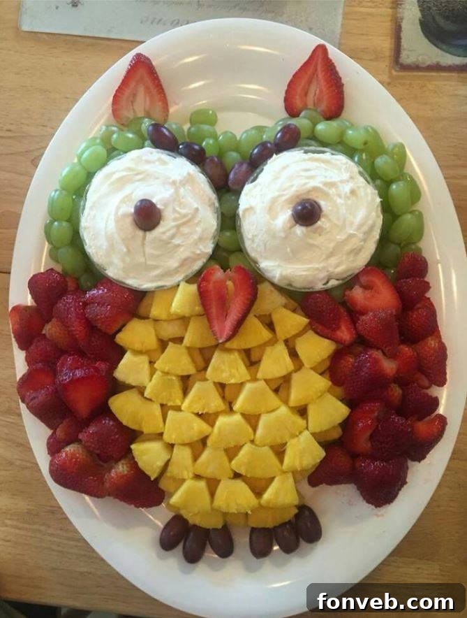 Fruit Owl Snack Tray with Dip