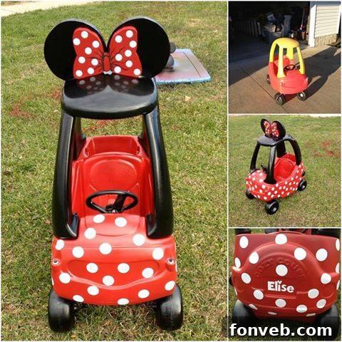 DIY Minnie Mouse Coupe Ride-on Toy for Kids