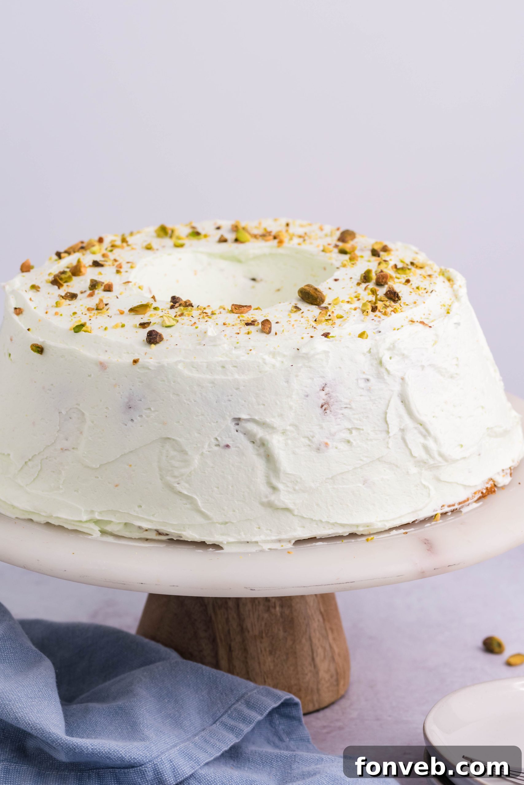 Pistachio Cake on a cake dish
