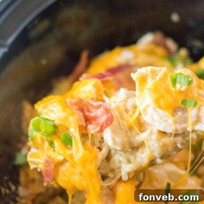 Delicious Tater Tot Casserole in a slow cooker